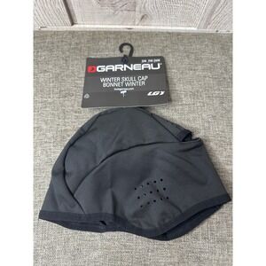 Garneau Winter Skull Cap Black Supra Wind Dry Ponytail Beanie Adult Size S/M
